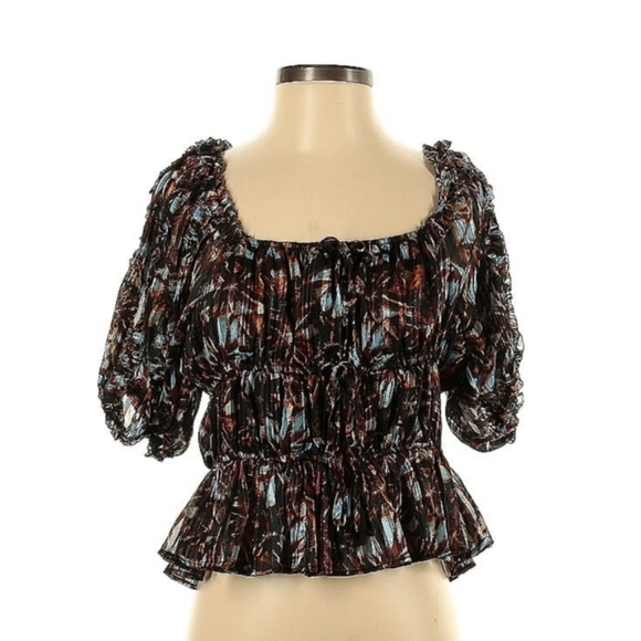 House of Harlow 1960 x REVOLVE Floral Off-The-Shoulder Puff Sleeve Blouse – XS - Picture 13 of 14
